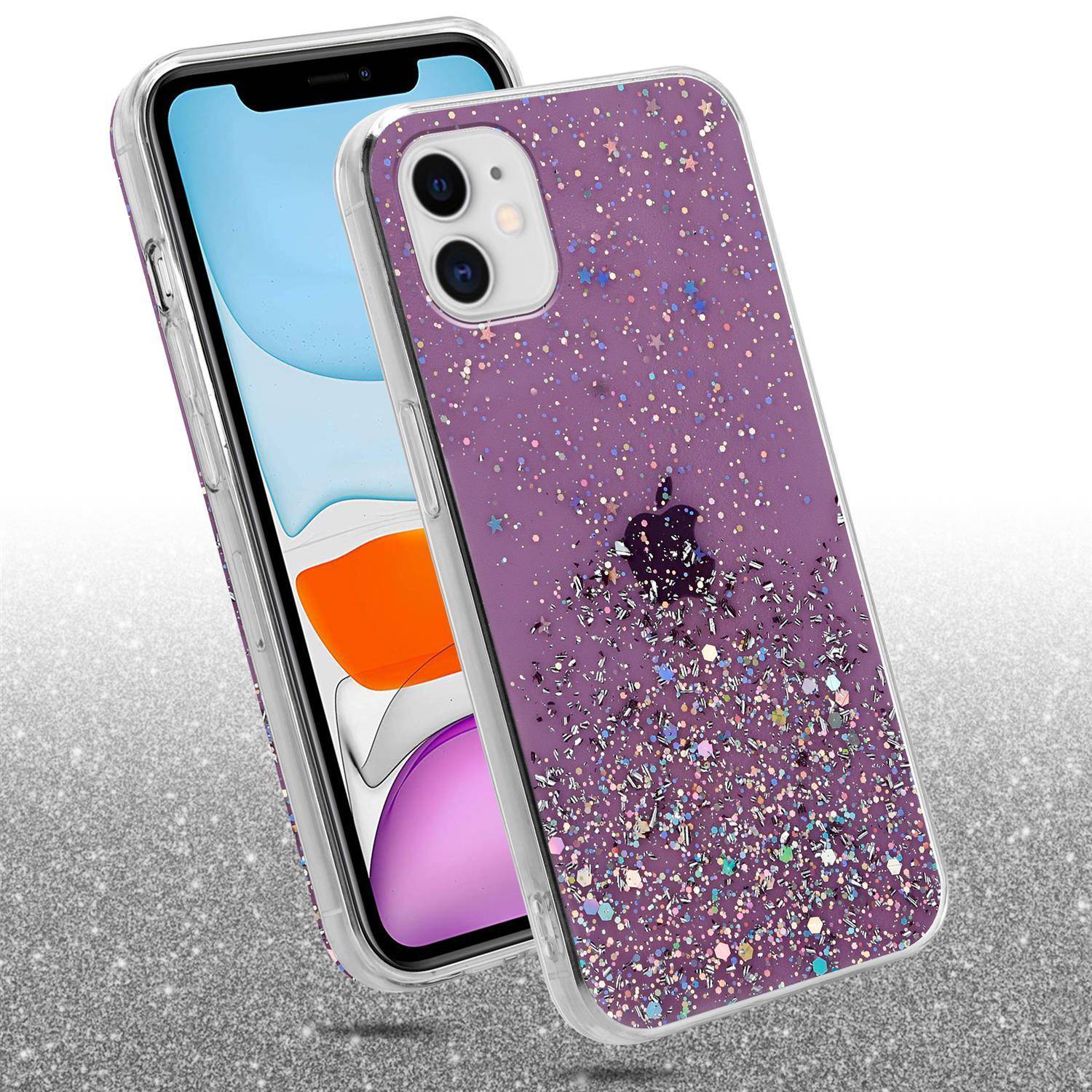 Cadorabo Hülle für Apple iPhone 11 PRO MAX Schutz Hülle in Lila Handyhülle TPU Etui Glitter Cover Case Glitzer-1