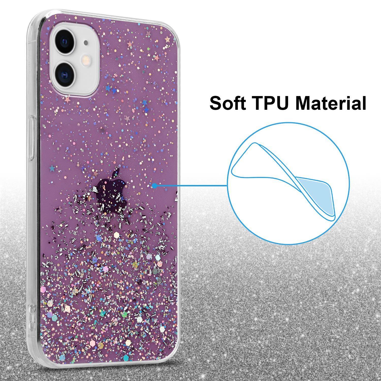 Cadorabo Hülle für Apple iPhone 11 PRO MAX Schutz Hülle in Lila Handyhülle TPU Etui Glitter Cover Case Glitzer-2