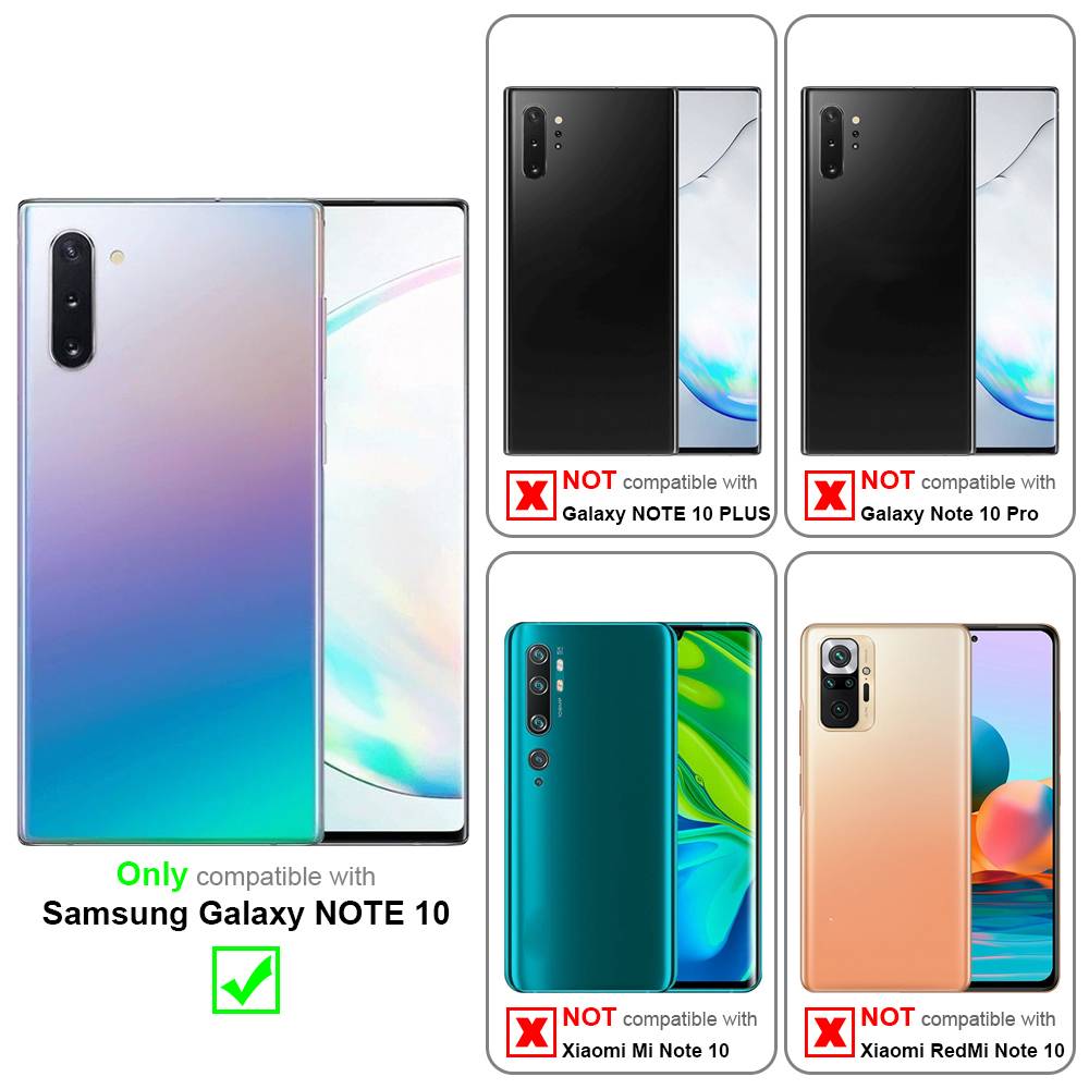 Cadorabo Schutzhülle für Samsung Galaxy NOTE 10 Hülle in Braun Handy Kette Kordel abnehmbares Etui-4