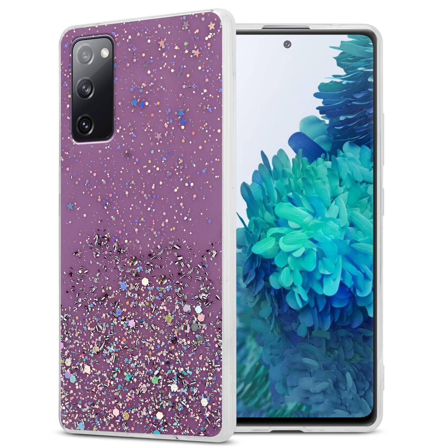 Cadorabo Hülle für Samsung Galaxy S20 FE Schutz Hülle in Lila Handyhülle TPU Etui Glitter Cover Case Glitzer-0