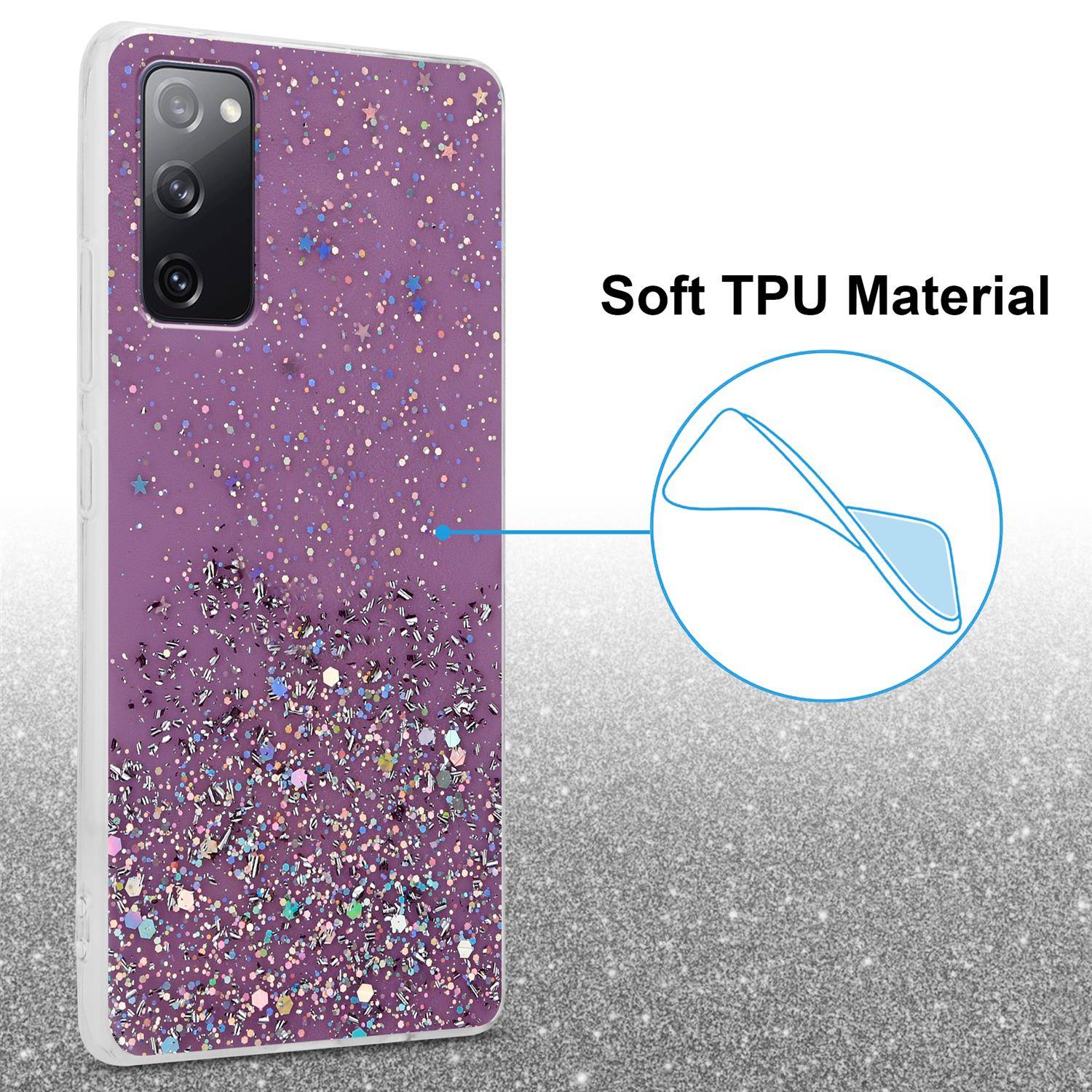 Cadorabo Hülle für Samsung Galaxy S20 FE Schutz Hülle in Lila Handyhülle TPU Etui Glitter Cover Case Glitzer-3