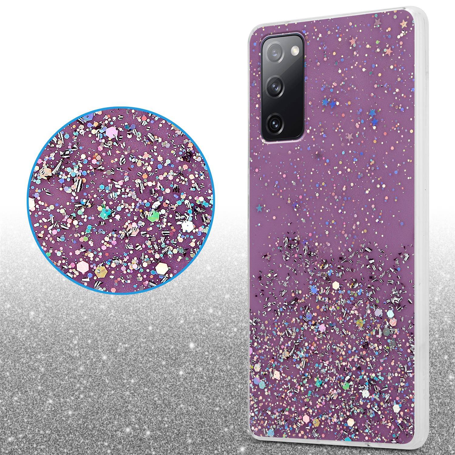Cadorabo Hülle für Samsung Galaxy S20 FE Schutz Hülle in Lila Handyhülle TPU Etui Glitter Cover Case Glitzer-4