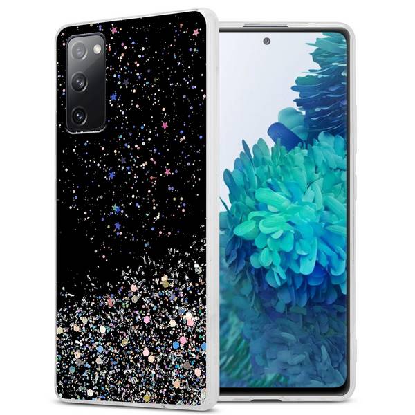 Cadorabo Hülle für Samsung Galaxy S20 FE Schutz Hülle in Schwarz Handyhülle TPU Etui Glitter Cover Case Glitzer