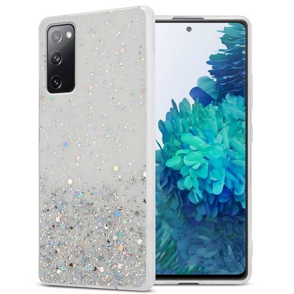 Cadorabo Hülle für Samsung Galaxy S20 FE Schutz Hülle in Transparent Handyhülle TPU Etui Glitter Cover Case Glitzer