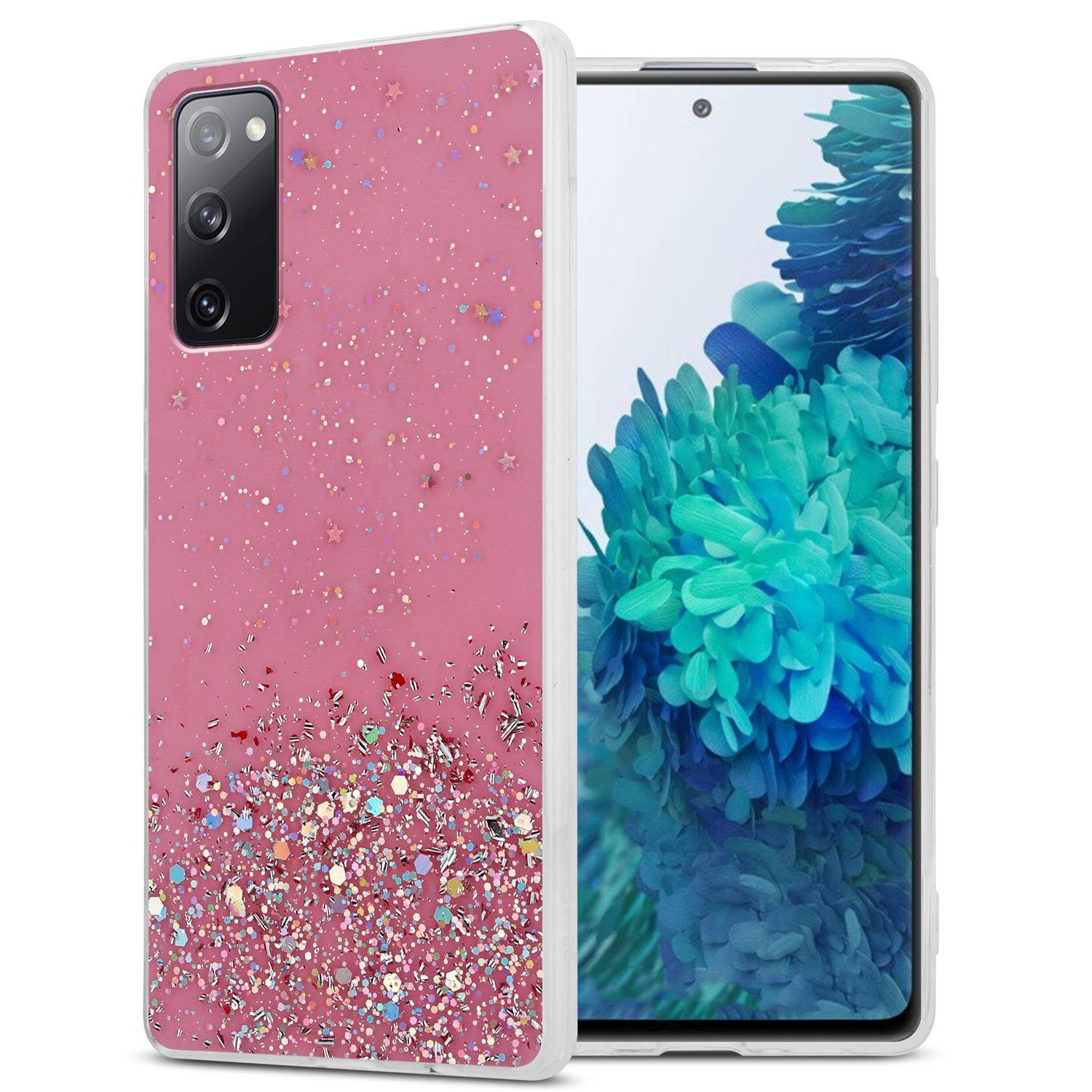 Cadorabo Hülle für Samsung Galaxy S20 FE Schutz Hülle in Rosa Handyhülle TPU Etui Glitter Cover Case Glitzer-0