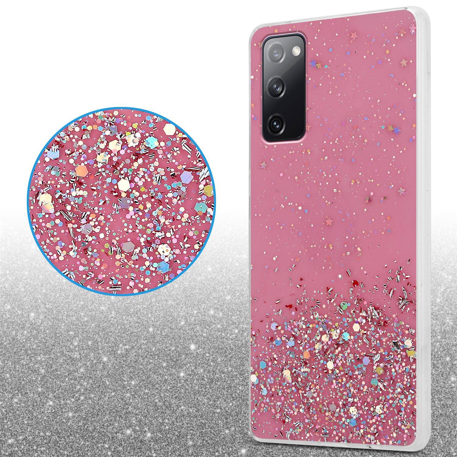 Cadorabo Hülle für Samsung Galaxy S20 FE Schutz Hülle in Rosa Handyhülle TPU Etui Glitter Cover Case Glitzer-4