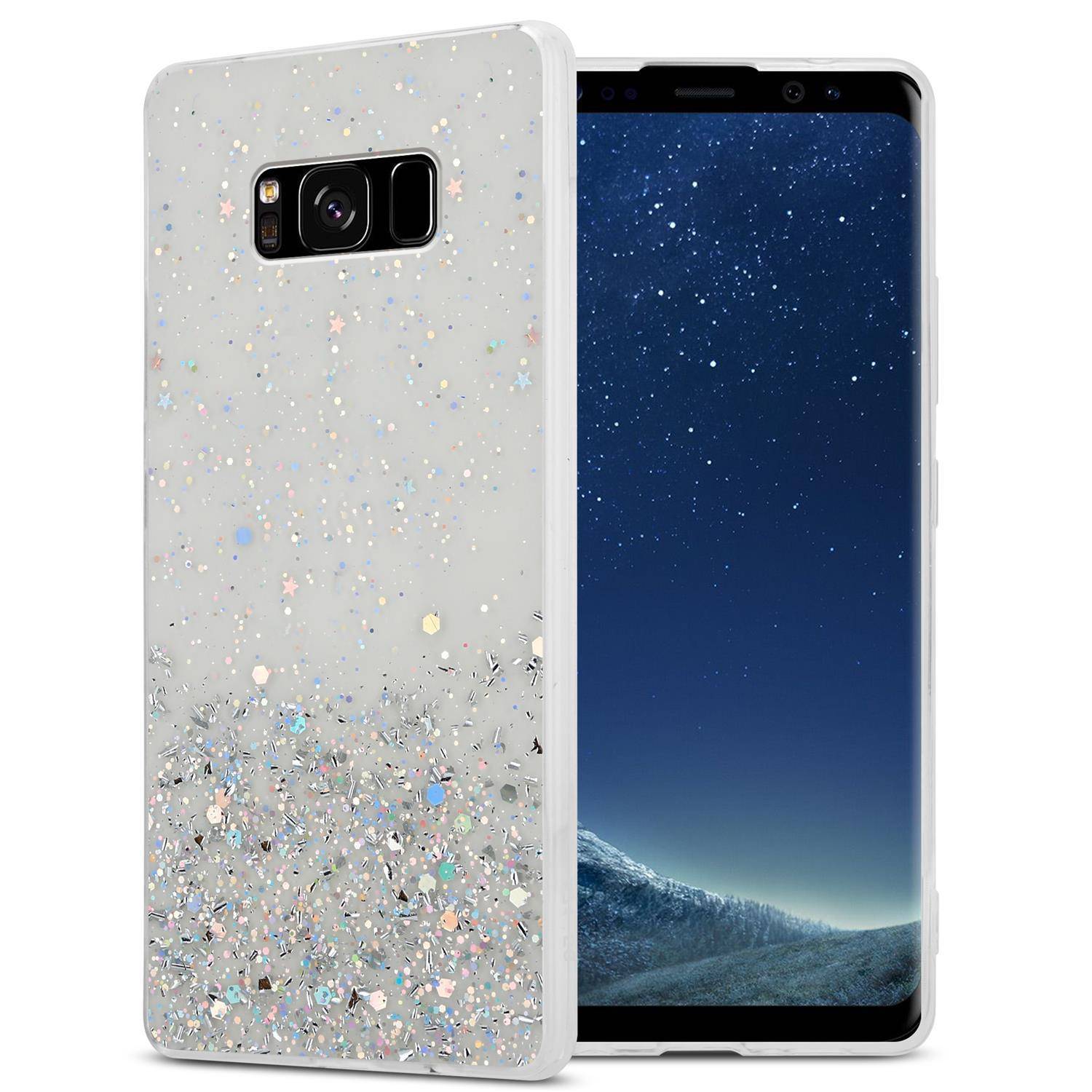 Cadorabo Hülle für Samsung Galaxy S8 Schutz Hülle in Transparent Handyhülle TPU Etui Glitter Cover Case Glitzer-0
