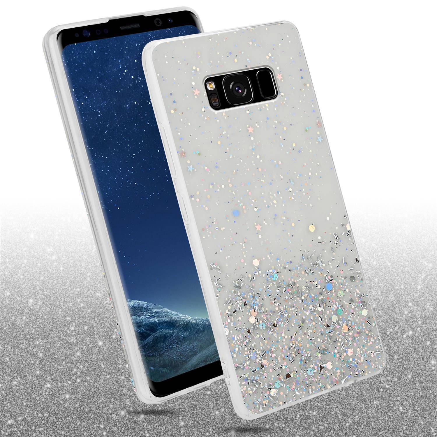 Cadorabo Hülle für Samsung Galaxy S8 Schutz Hülle in Transparent Handyhülle TPU Etui Glitter Cover Case Glitzer-2