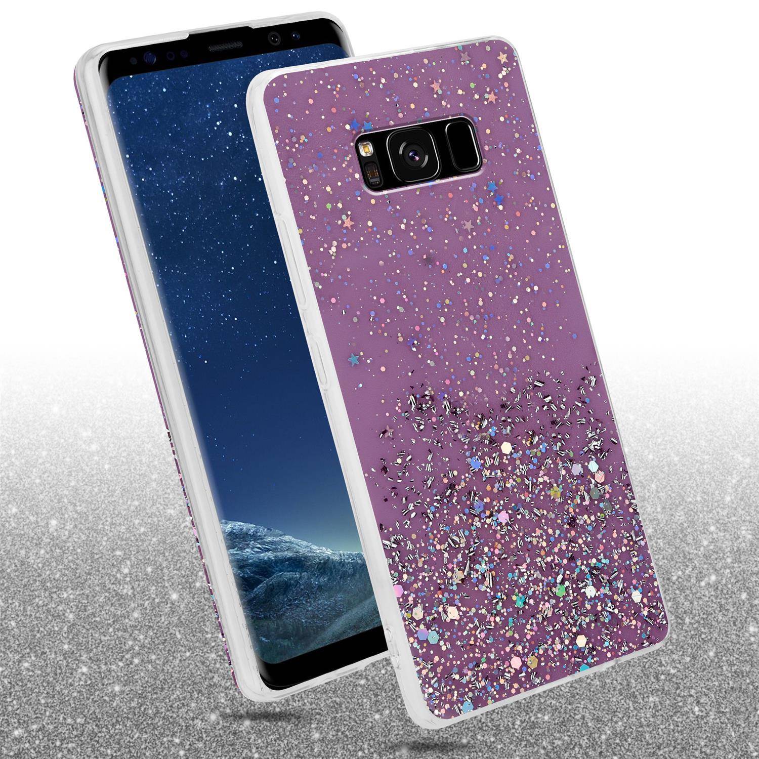 Cadorabo Hülle für Samsung Galaxy S8 Schutz Hülle in Lila Handyhülle TPU Etui Glitter Cover Case Glitzer-2