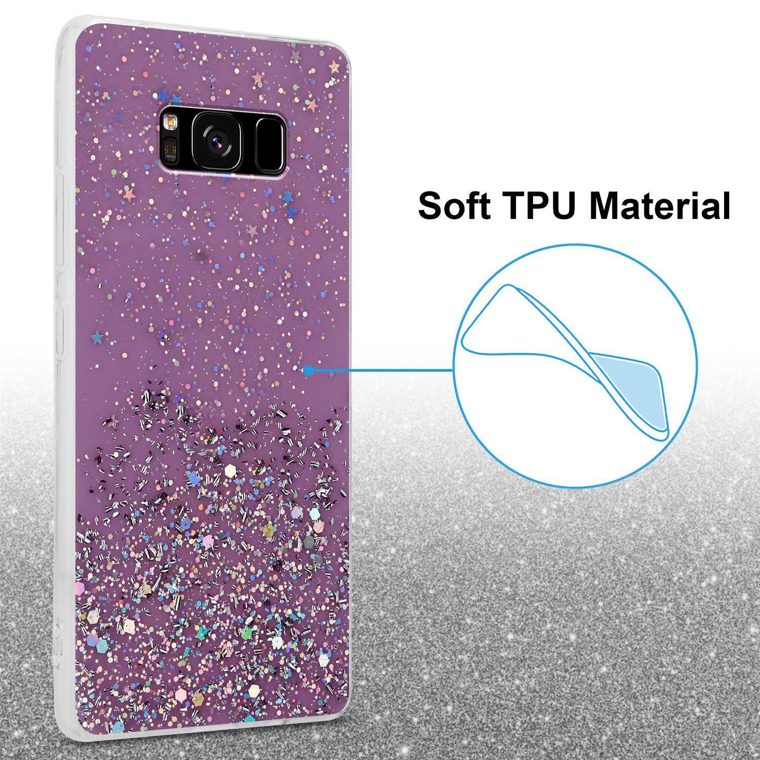 Cadorabo Hülle für Samsung Galaxy S8 Schutz Hülle in Lila Handyhülle TPU Etui Glitter Cover Case Glitzer-3