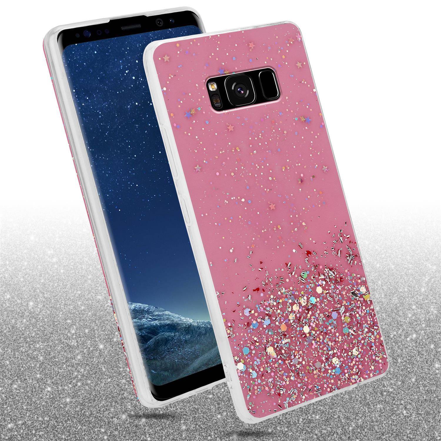 Cadorabo Hülle für Samsung Galaxy S8 Schutz Hülle in Rosa Handyhülle TPU Etui Glitter Cover Case Glitzer-2