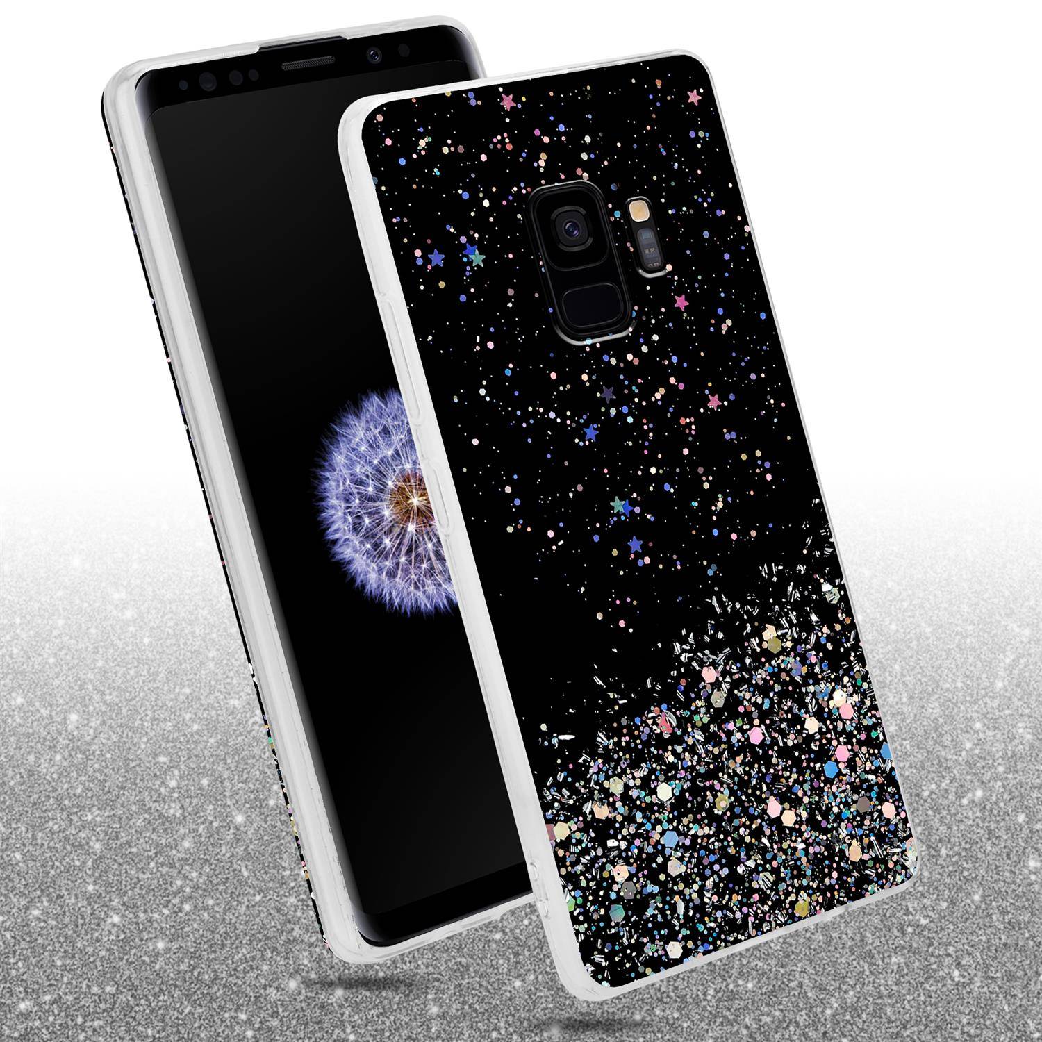 Cadorabo Hülle für Samsung Galaxy S9 Schutz Hülle in Schwarz Handyhülle TPU Etui Glitter Cover Case Glitzer-2