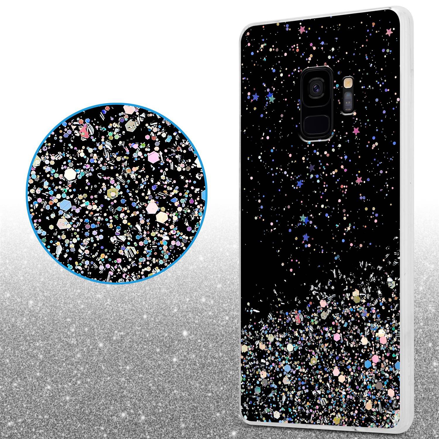 Cadorabo Hülle für Samsung Galaxy S9 Schutz Hülle in Schwarz Handyhülle TPU Etui Glitter Cover Case Glitzer-4