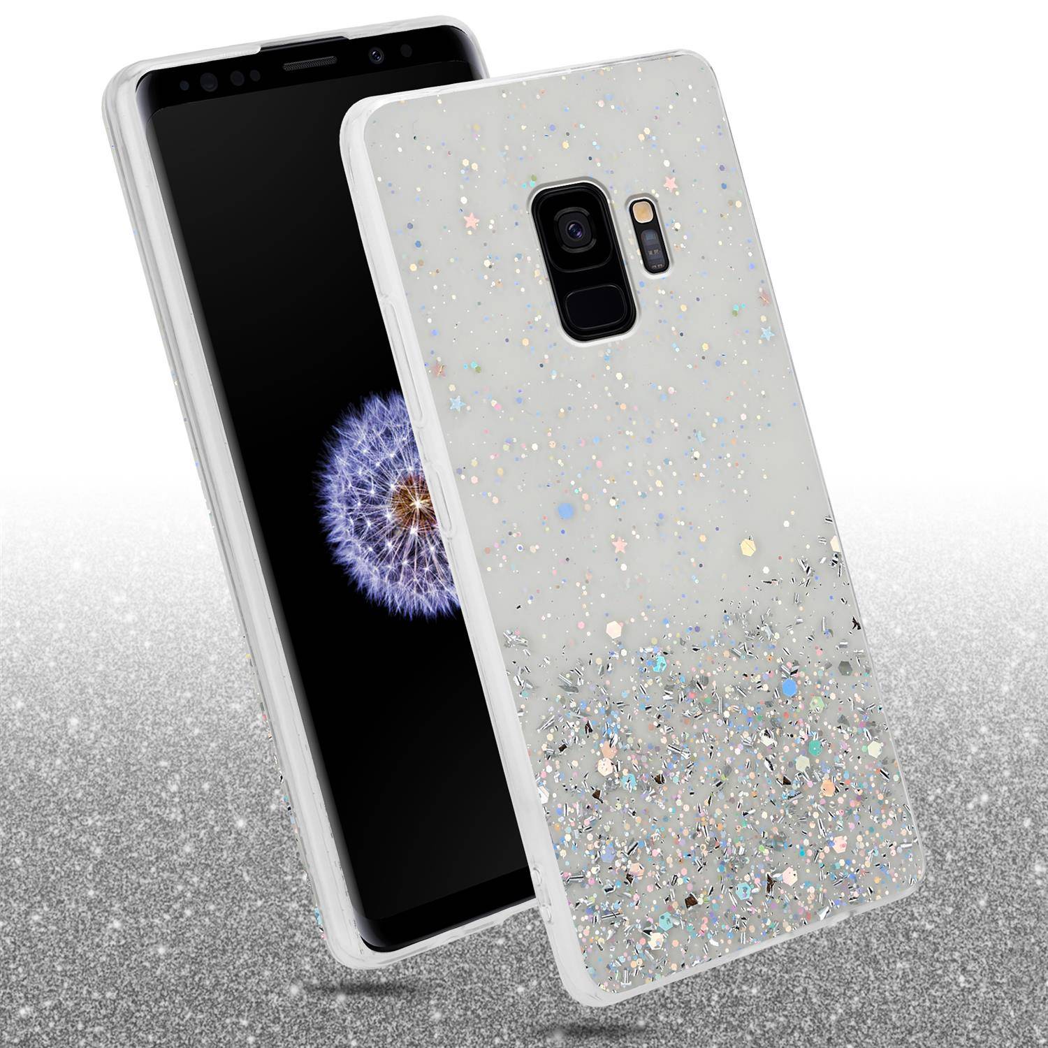 Cadorabo Hülle für Samsung Galaxy S9 Schutz Hülle in Transparent Handyhülle TPU Etui Glitter Cover Case Glitzer-2