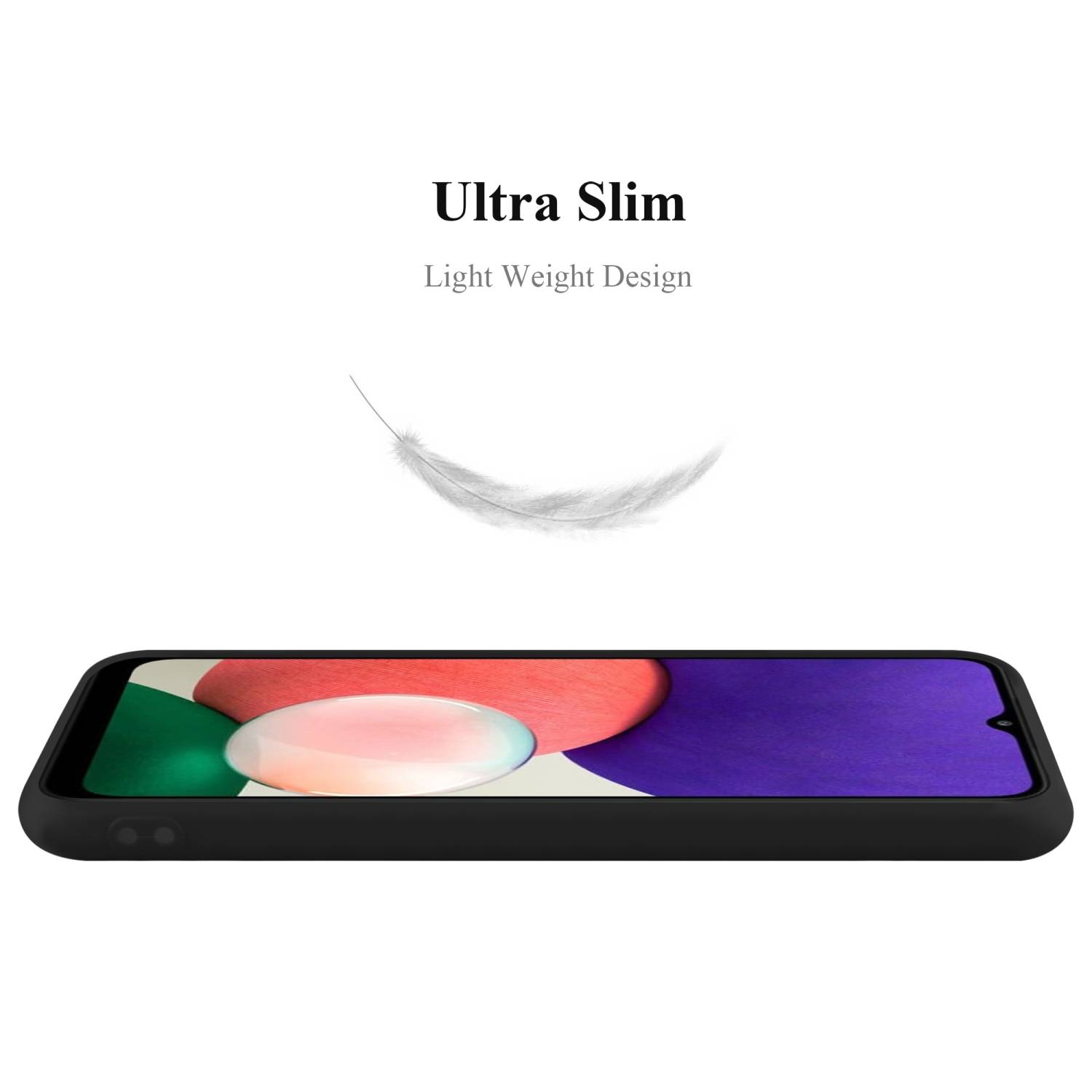 Cadorabo Hülle für Samsung Galaxy A22 5G Schutzhülle in Schwarz Handyhülle TPU Silikon Etui Case Cover-2