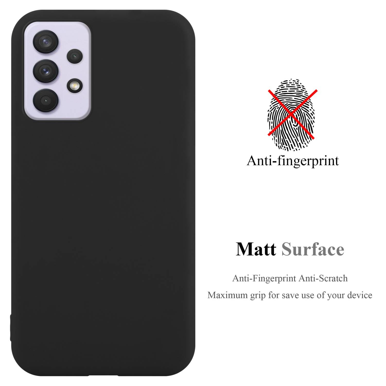 Cadorabo Hülle für Samsung Galaxy A33 5G Schutzhülle in Schwarz Handyhülle TPU Silikon Etui Case Cover-1