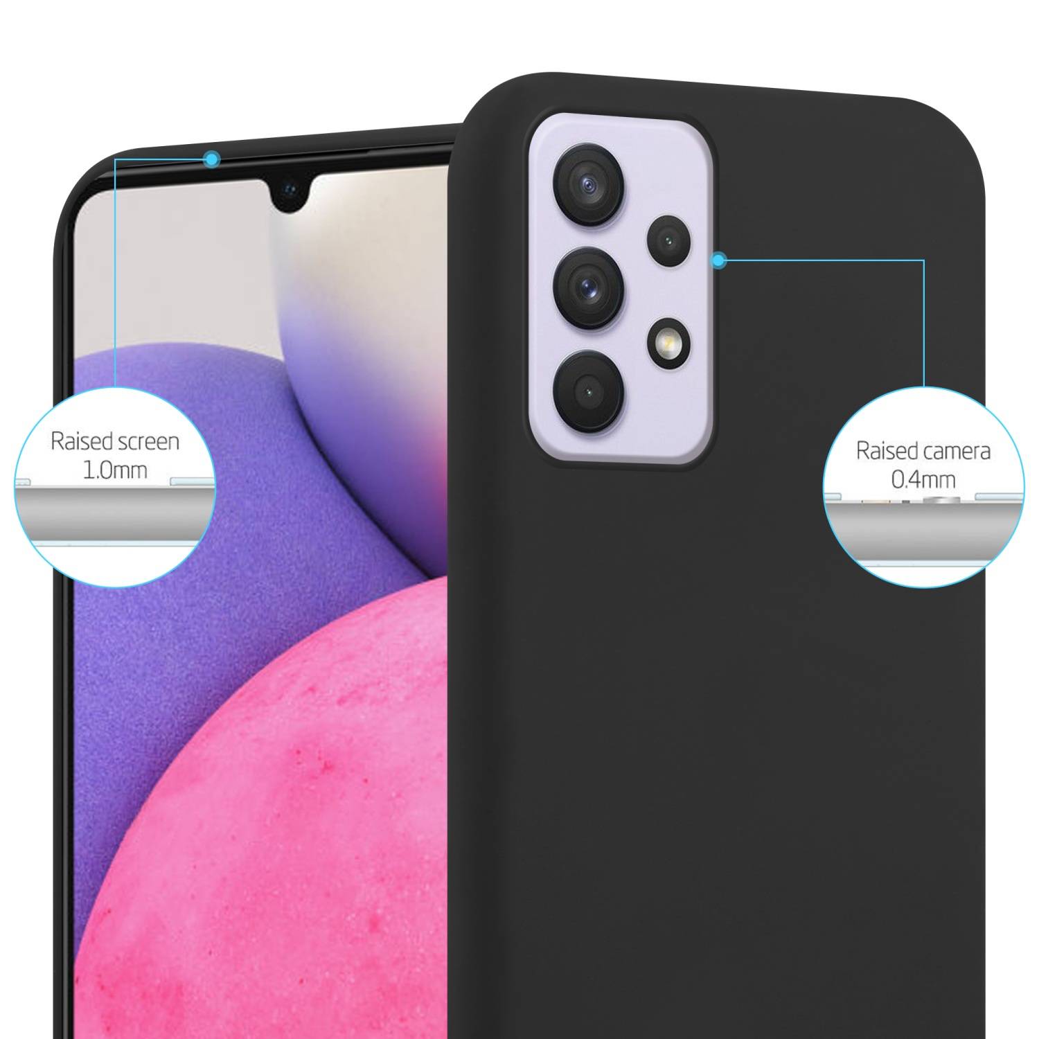 Cadorabo Hülle für Samsung Galaxy A33 5G Schutzhülle in Schwarz Handyhülle TPU Silikon Etui Case Cover-4