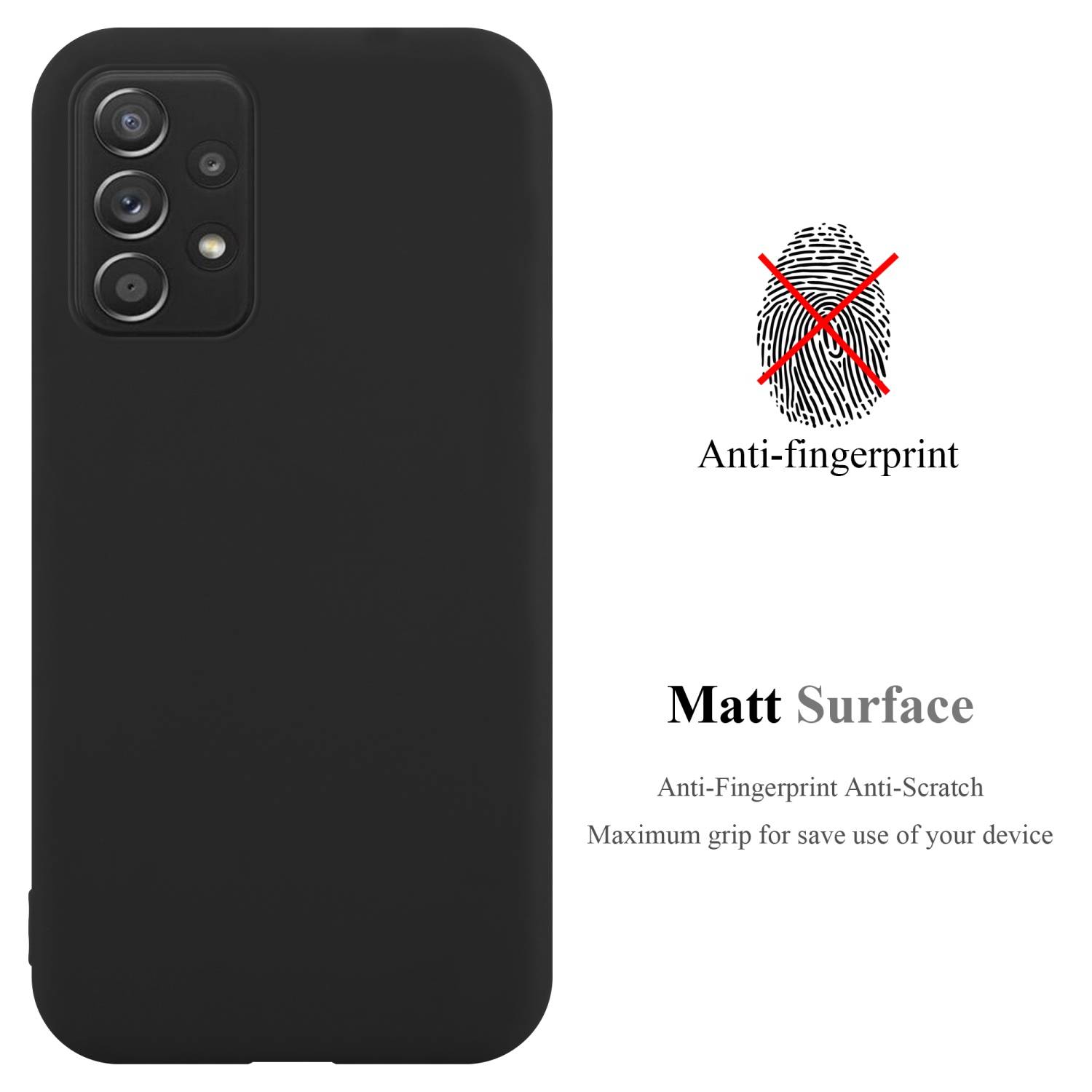 Cadorabo Hülle für Samsung Galaxy A52 (4G / 5G) / A52s Schutzhülle in Schwarz Handyhülle TPU Silikon Etui Case Cover-1