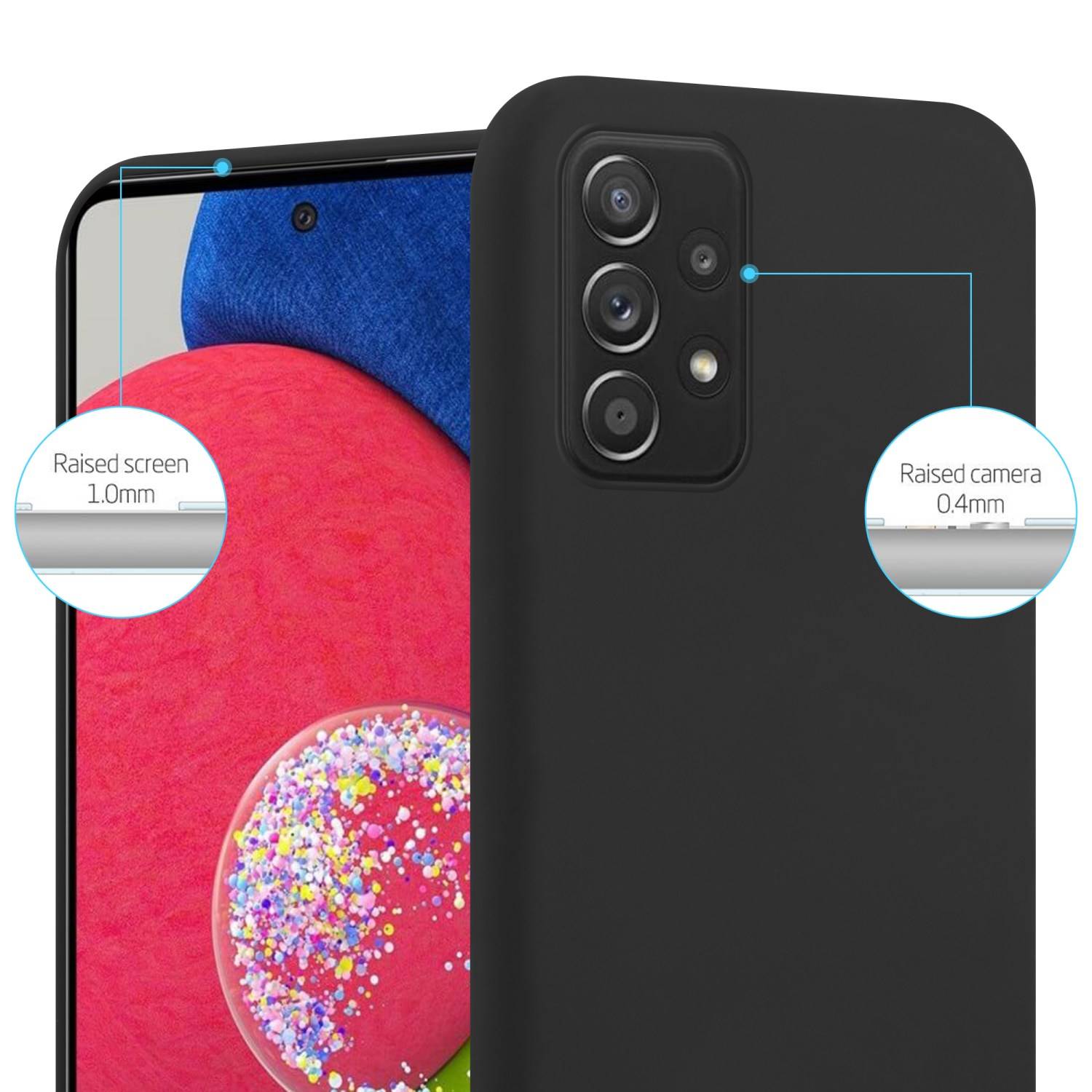 Cadorabo Hülle für Samsung Galaxy A52 (4G / 5G) / A52s Schutzhülle in Schwarz Handyhülle TPU Silikon Etui Case Cover-4