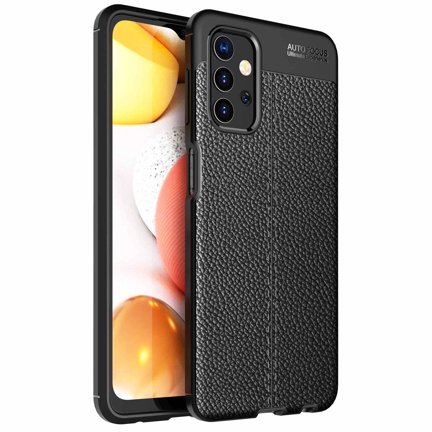 Cadorabo Hülle für Samsung Galaxy A32 5G Schutzhülle in Schwarz Handyhülle TPU Etui Kunstleder-Applikation-0