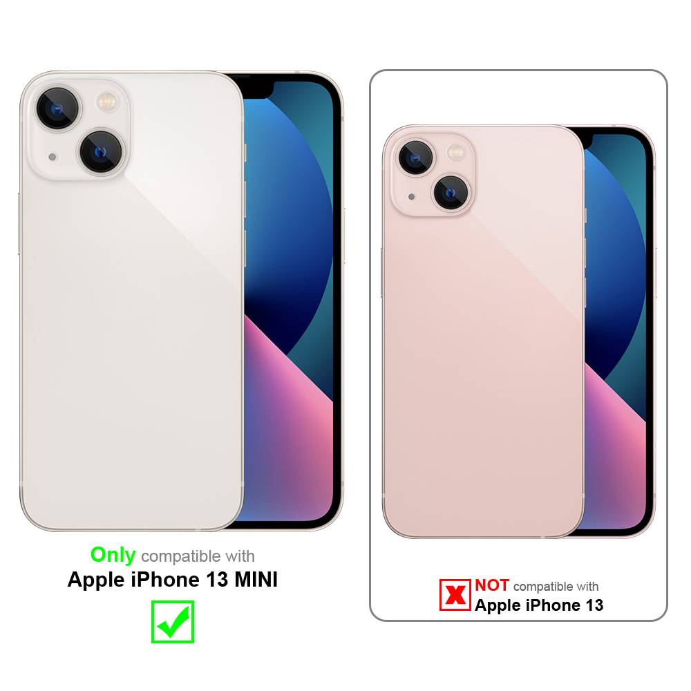 Cadorabo Hülle für Apple iPhone 13 MINI Schutzhülle in Schwarz Handyhülle TPU Silikon Etui Case Cover-4