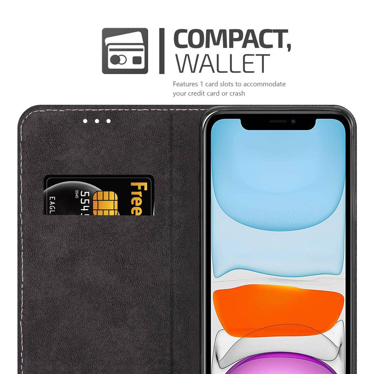 Cadorabo Hülle für Apple iPhone 11 Schutzhülle in Rosa SHandyhülle Book Case Etui Kunstleder-2