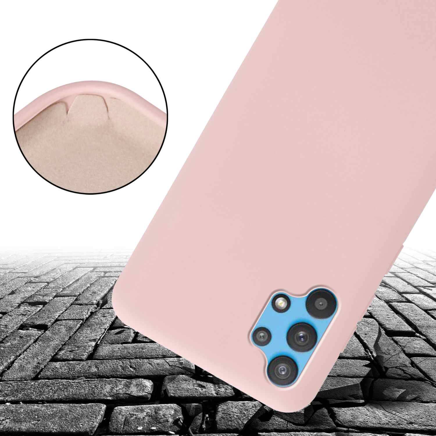 Cadorabo Schutzhülle für Samsung Galaxy A52 (4G / 5G) / A52s Hülle in Rosa Handykette Etui längenverstellbar Kordel Band-3