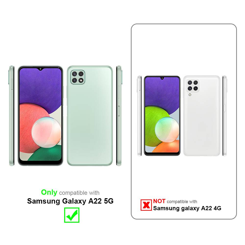 Cadorabo Hülle für Samsung Galaxy A22 5G Schutzhülle in Schwarz Handyhülle TPU Silikon Etui Case Cover-4