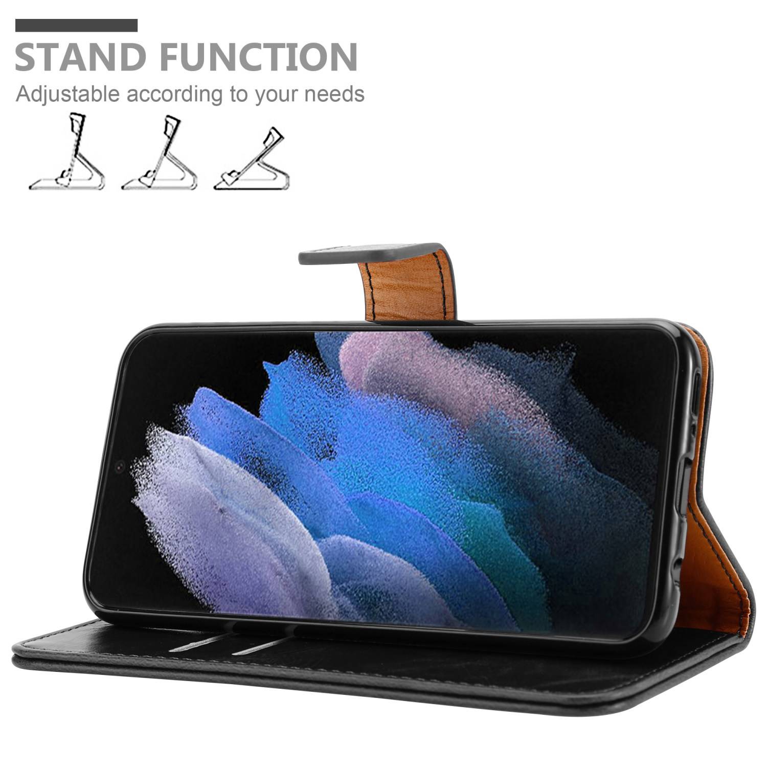 Cadorabo Hülle für Samsung Galaxy S22 ULTRA Schutzhülle in Schwarz Handyhülle Book Tasche Case Etui Luxury-1