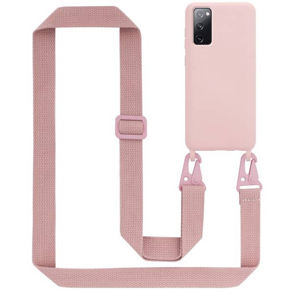 Cadorabo Schutzhülle für Samsung Galaxy S20 FE Hülle in Rosa Handykette Etui längenverstellbar Kordel Band