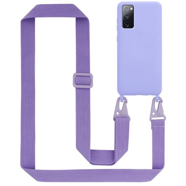 Cadorabo Schutzhülle für Samsung Galaxy S20 FE Hülle in Lila Handykette Etui längenverstellbar Kordel Band
