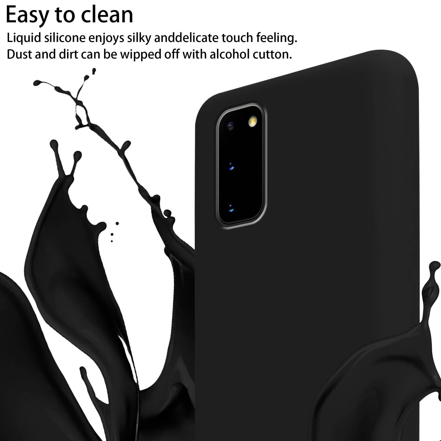 Cadorabo Schutzhülle für Samsung Galaxy S20 Hülle in Schwarz Handykette Etui längenverstellbar Kordel Band-1