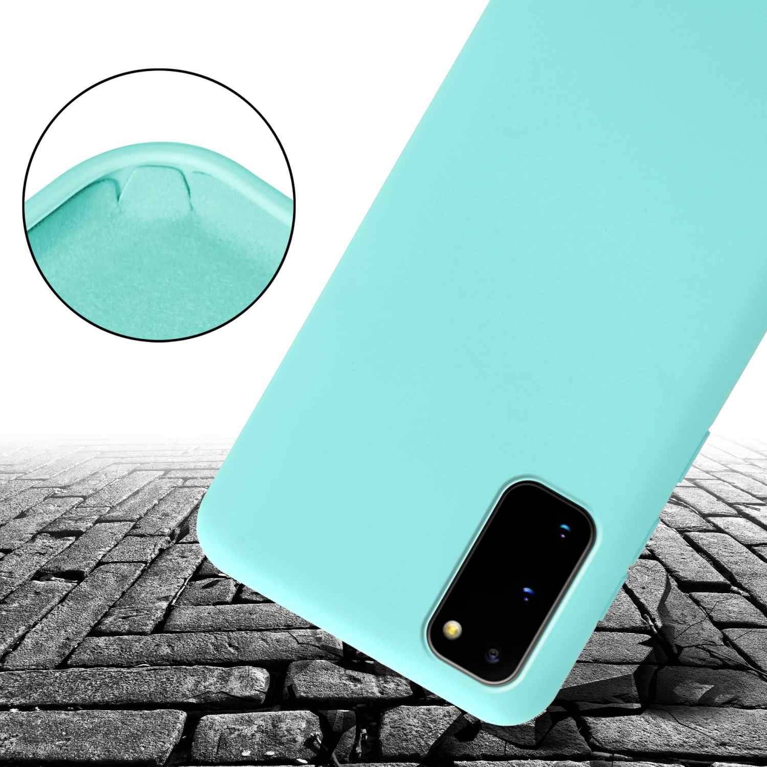 Cadorabo Schutzhülle für Samsung Galaxy S20 Hülle in Türkis Handykette Etui längenverstellbar Kordel Band-3