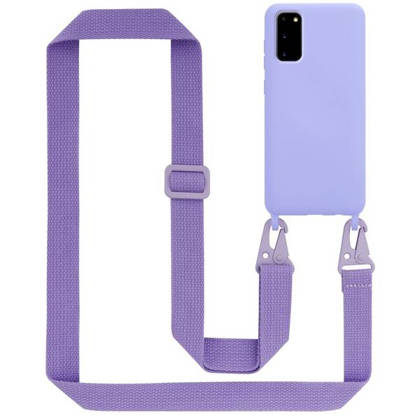 Cadorabo Schutzhülle für Samsung Galaxy S20 Hülle in Lila Handykette Etui längenverstellbar Kordel Band