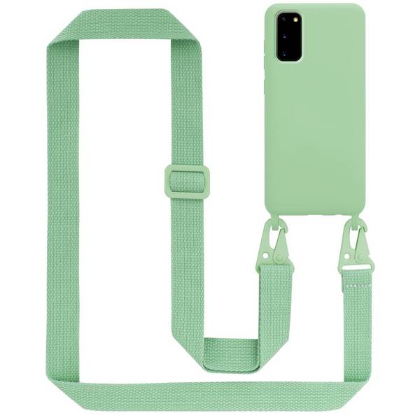 Cadorabo Schutzhülle für Samsung Galaxy S20 Hülle in Grün Handykette Etui längenverstellbar Kordel Band