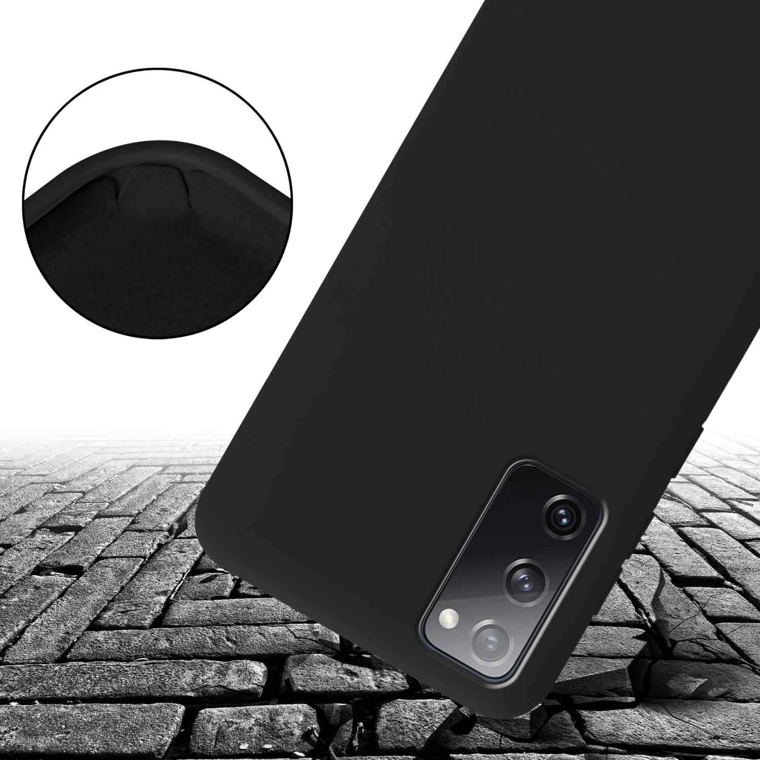 Cadorabo Schutzhülle für Samsung Galaxy S20 FE Hülle in Schwarz Handykette Etui längenverstellbar Kordel Band-4