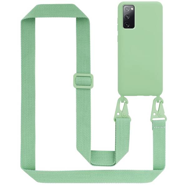 Cadorabo Schutzhülle für Samsung Galaxy S20 FE Hülle in Grün Handykette Etui längenverstellbar Kordel Band
