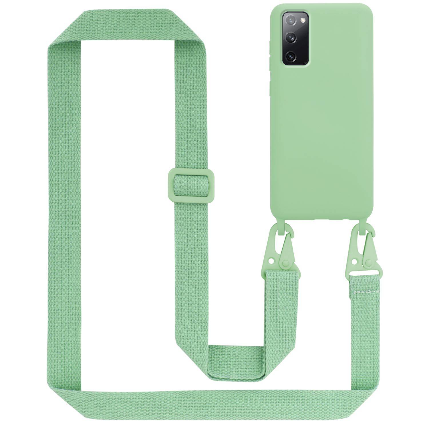 Cadorabo Schutzhülle für Samsung Galaxy S20 FE Hülle in Grün Handykette Etui längenverstellbar Kordel Band-0