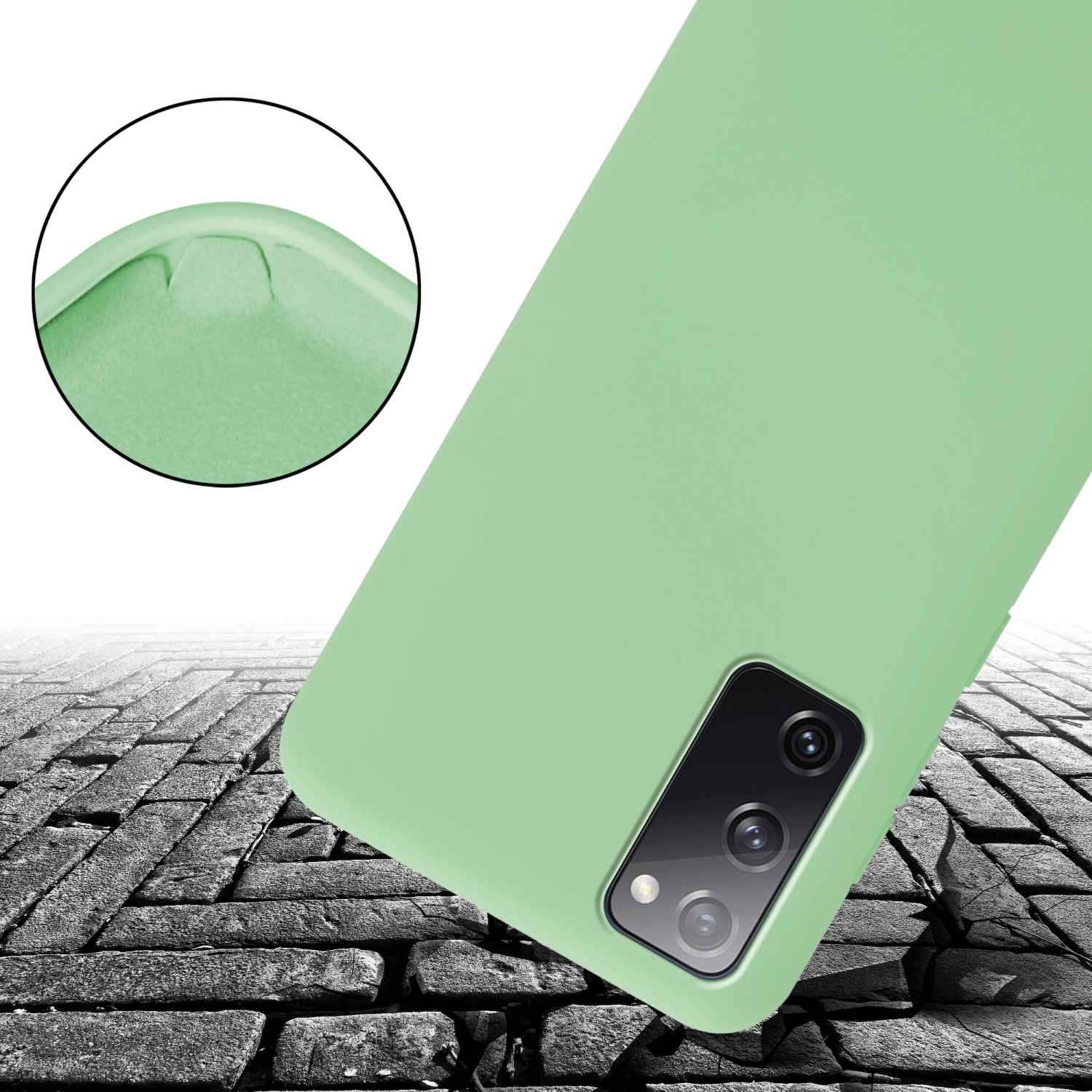 Cadorabo Schutzhülle für Samsung Galaxy S20 FE Hülle in Grün Handykette Etui längenverstellbar Kordel Band-4