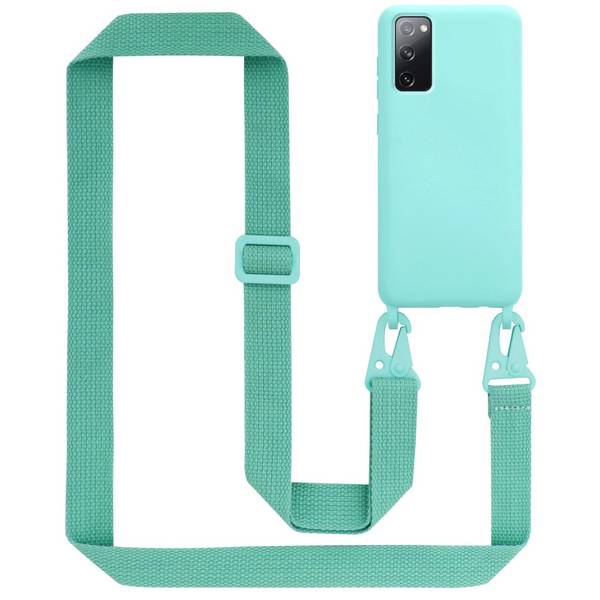 Cadorabo Schutzhülle für Samsung Galaxy S20 FE Hülle in Türkis Handykette Etui längenverstellbar Kordel Band