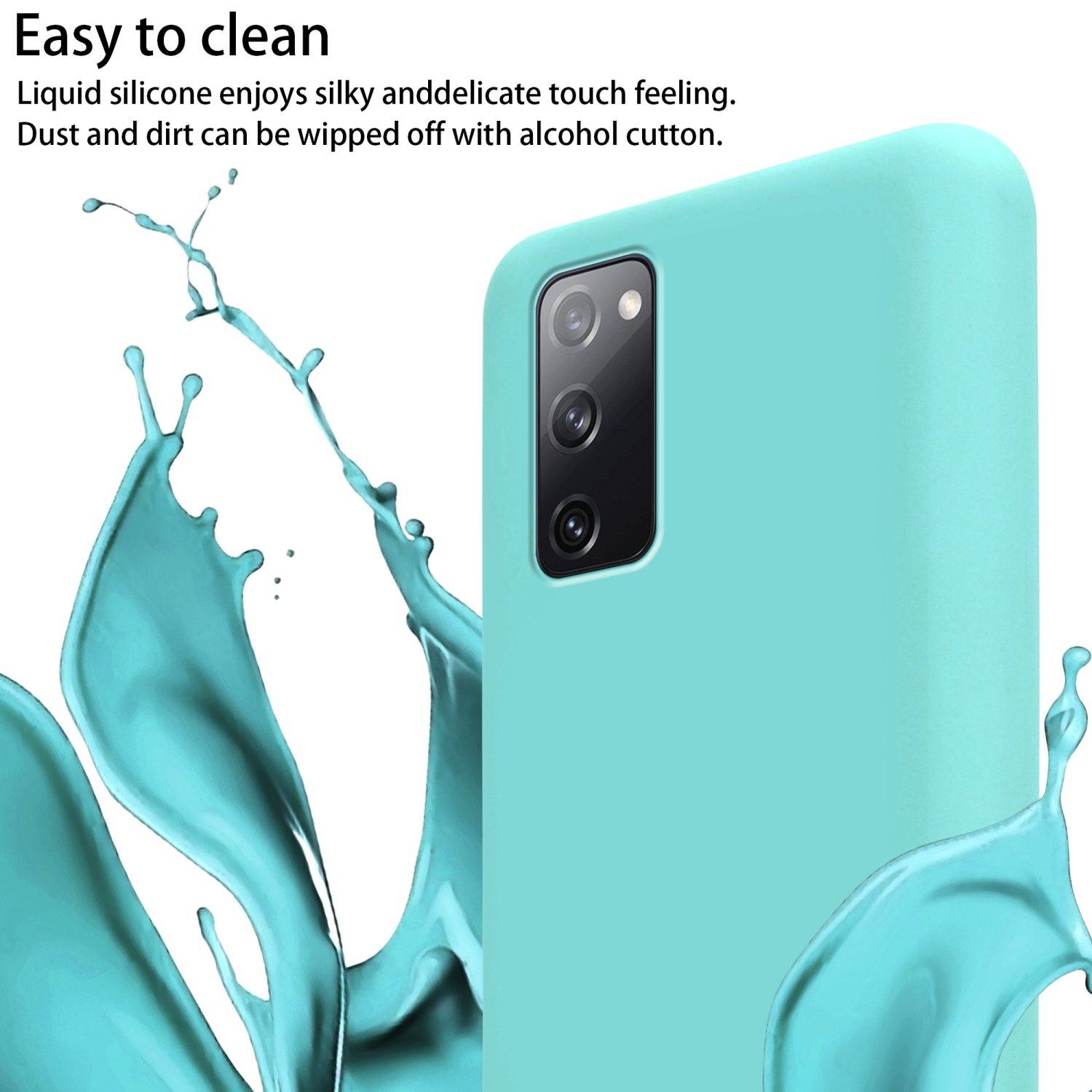 Cadorabo Schutzhülle für Samsung Galaxy S20 FE Hülle in Türkis Handykette Etui längenverstellbar Kordel Band-2