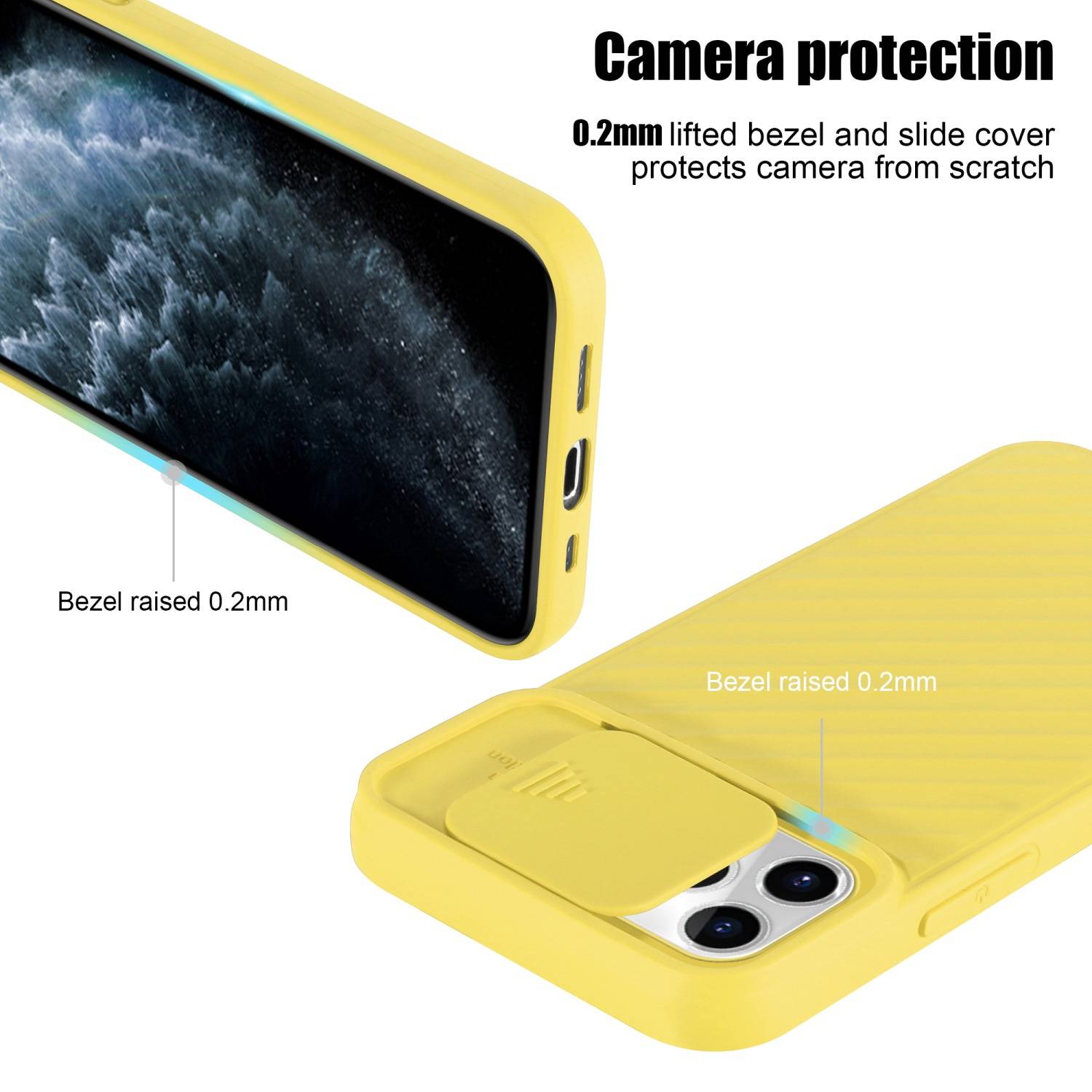 Cadorabo Hülle für Apple iPhone 11 PRO MAX Schutzhülle in Gelb TPU Cover Etui Kameraschutz-2
