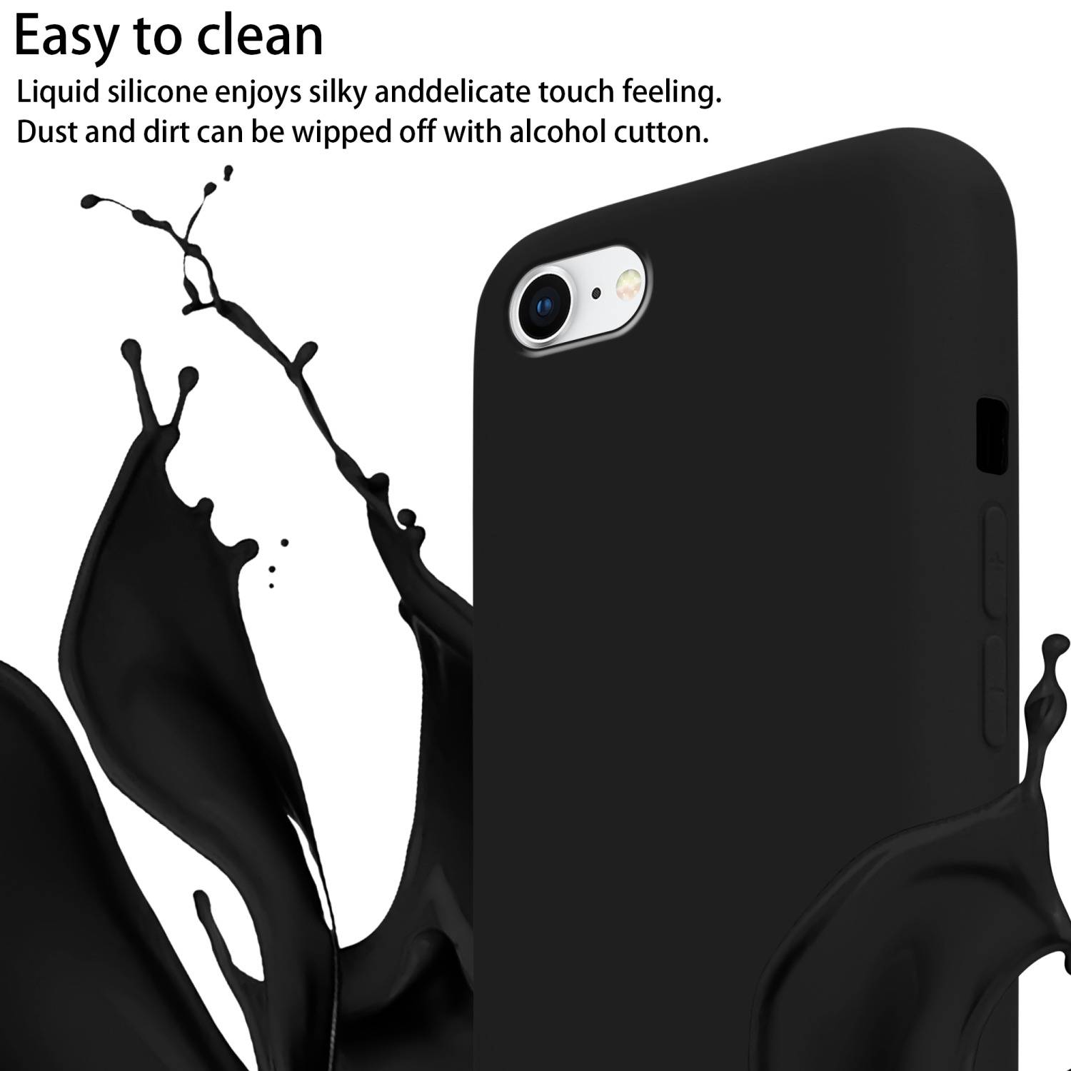 Cadorabo Schutzhülle für Apple iPhone 7 / 7S / 8 / SE 2020 Hülle in Schwarz Handykette Etui längenverstellbar Kordel-2