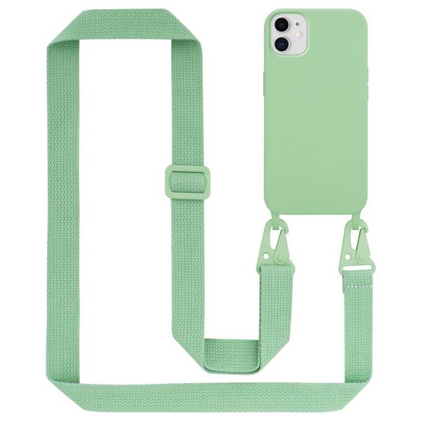 Cadorabo Schutzhülle für Apple iPhone 11 Hülle in Grün Handykette Etui längenverstellbar Kordel Band