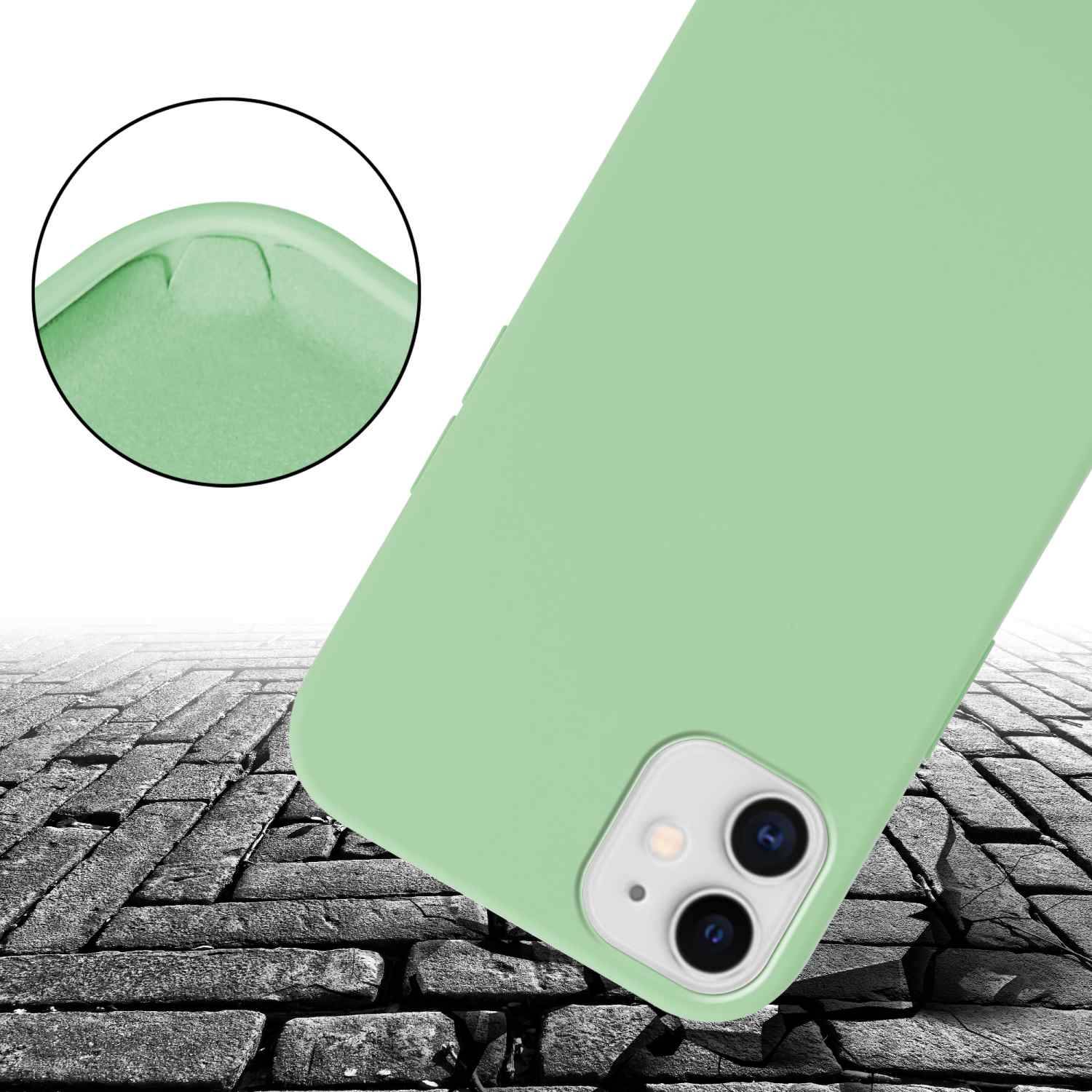 Cadorabo Schutzhülle für Apple iPhone 11 Hülle in Grün Handykette Etui längenverstellbar Kordel Band-4