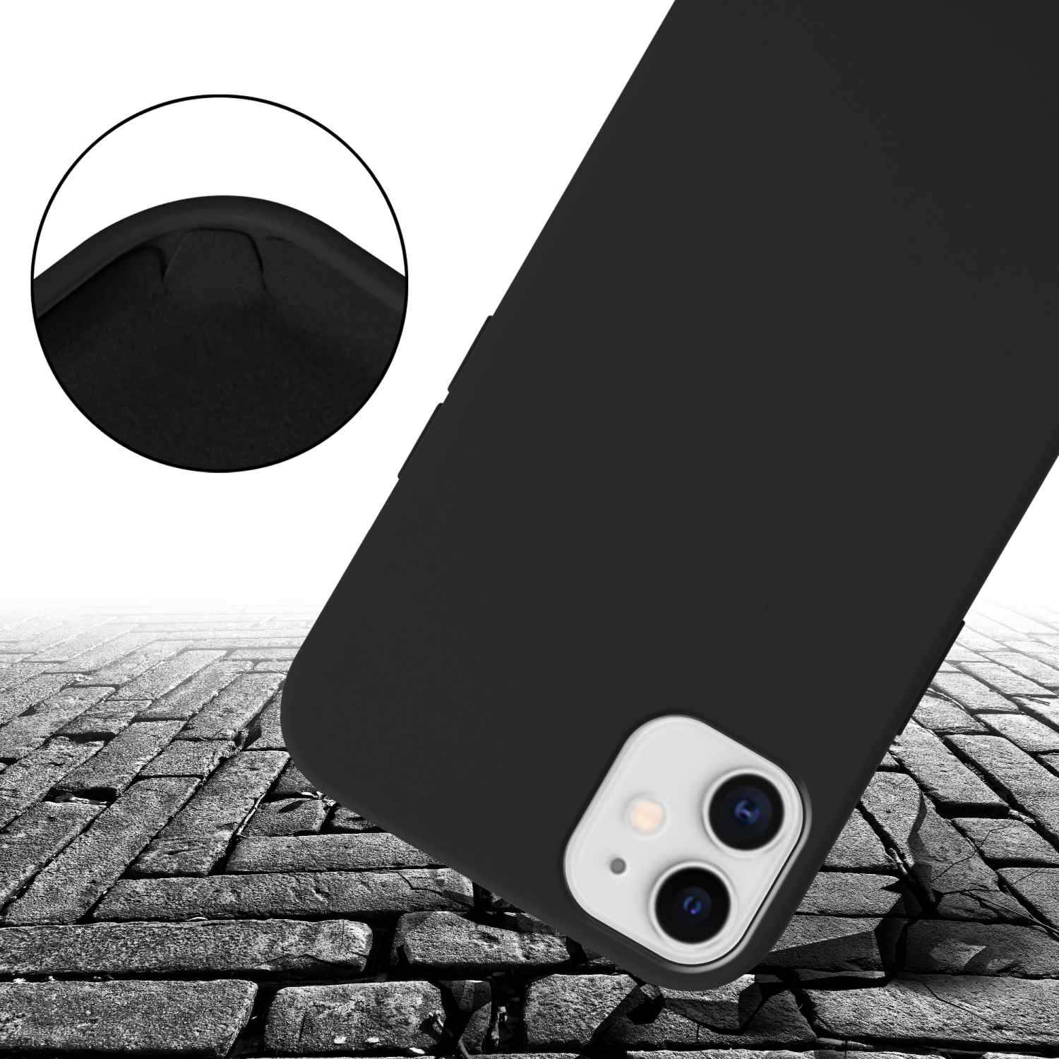 Cadorabo Schutzhülle für Apple iPhone 11 Hülle in Schwarz Handykette Etui längenverstellbar Kordel Band-4