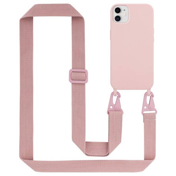 Cadorabo Schutzhülle für Apple iPhone 11 Hülle in Rosa Handykette Etui längenverstellbar Kordel Band