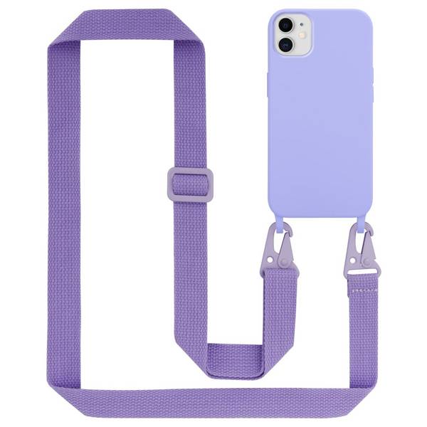 Cadorabo Schutzhülle für Apple iPhone 11 Hülle in Lila Handykette Etui längenverstellbar Kordel Band