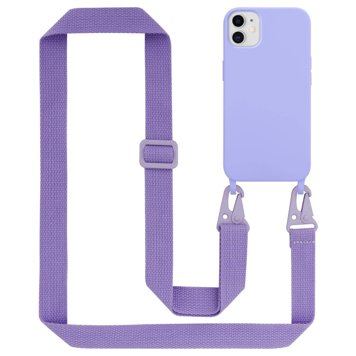 Cadorabo Schutzhülle für Apple iPhone 11 Hülle in Lila Handykette Etui längenverstellbar Kordel Band-0