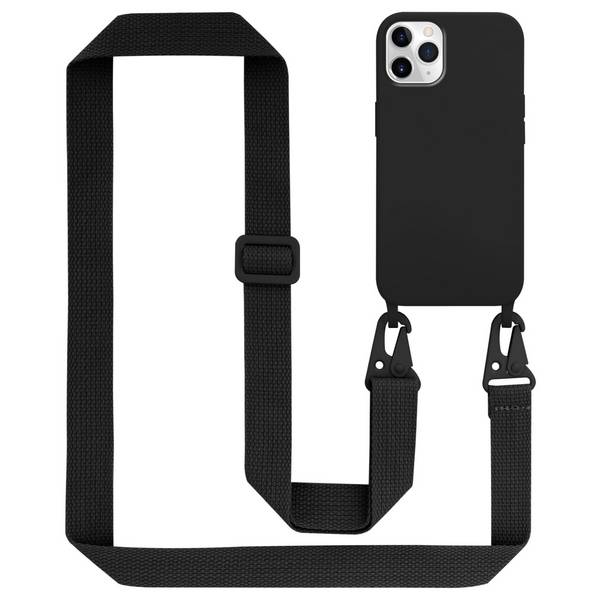 Cadorabo Schutzhülle für Apple iPhone 11 PRO Hülle in Schwarz Handykette Etui längenverstellbar Kordel Band